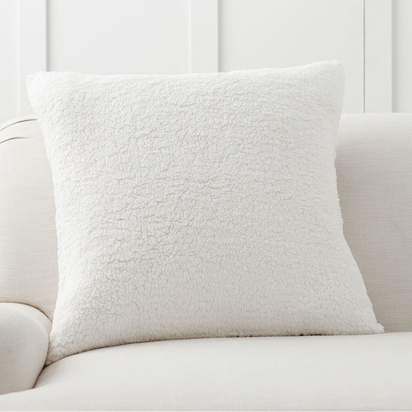 Pottery Barn Red and Black Bryce Sherpa Back Check Pillow Cover - Picture 15 of 16